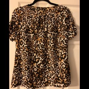 Talbots animal print top size P